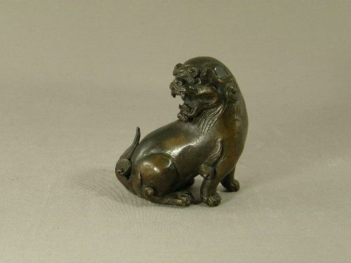 Japanese Bronze Finial Shishi 19th Century