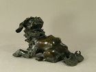 Japanese Bronze Paper Weight Shishi 19th Century