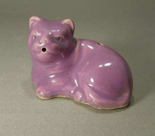 Japanese Porcelain Water Dropper Pink Cat Ca: 1900