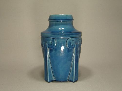 Japanese Awaji Pottery Art Deco Vase Ca: 1900
