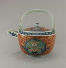 Large Japanese Porcelian Imari Sake Ewer And Cover Edo Period