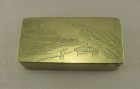 Chinese Scholar Traveling Ink Stone Brass Box Dated 1933