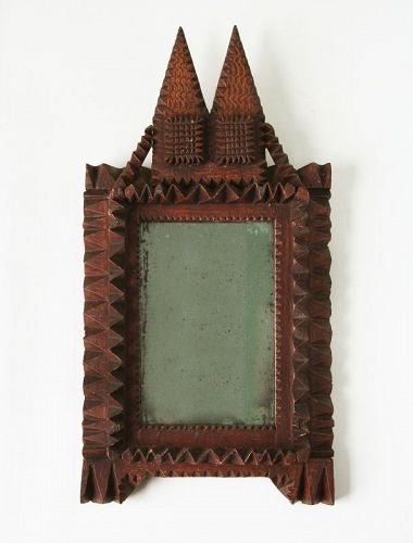 Antique Tramp Art Frame/Folk Art Frame