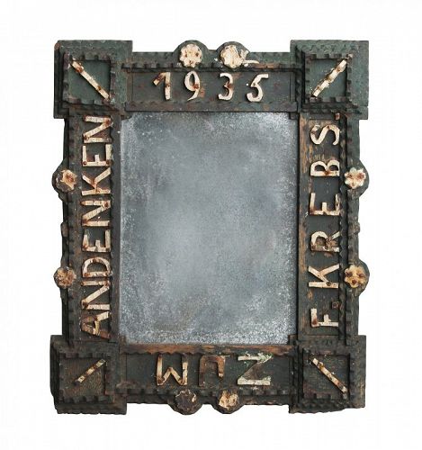 Antique Painted Tramp Art Frame