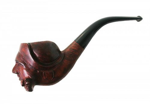 Vintage Hand Carved Pipe, Head of a Man