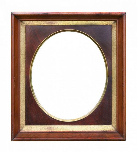Exceptional Antique Victorian Walnut & Gold Leaf Frame, 9" X 11" openi