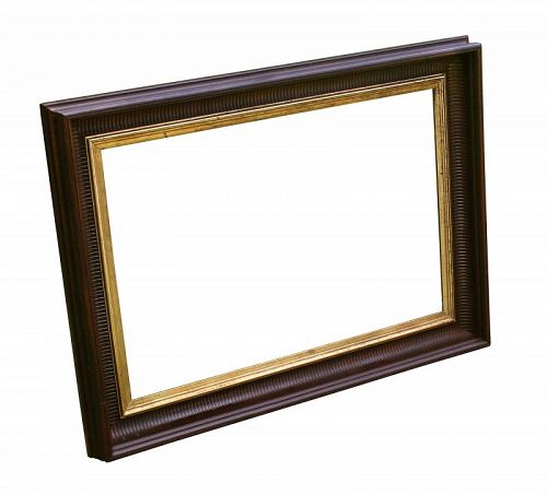 Exceptional Walnut Picture Frame, Fluted Cove, 31 1/2" X 23" Overall
