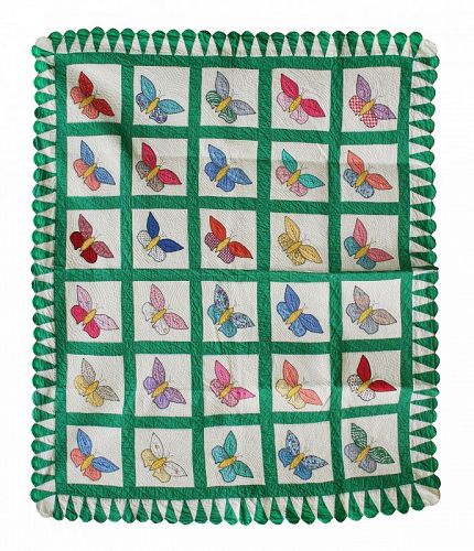 Antique Butterfly Quilt 74" X 84"