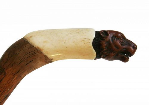 Antique Walking Stick , Grizzly Bear