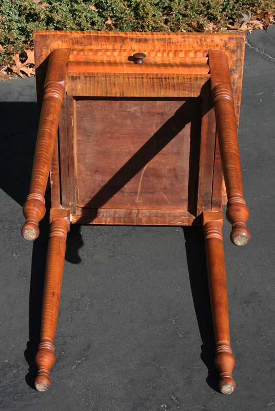 Superb 19th Century Antique American Tiger Maple Stand
