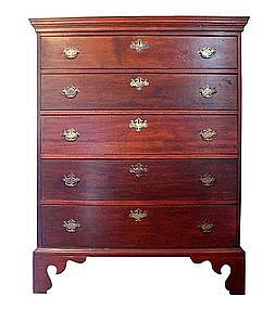 Five Drawer Country Chippendale Chest Of Drawers