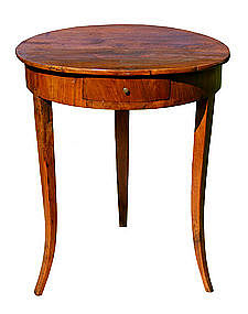 Antique French Round Cherry Side Table