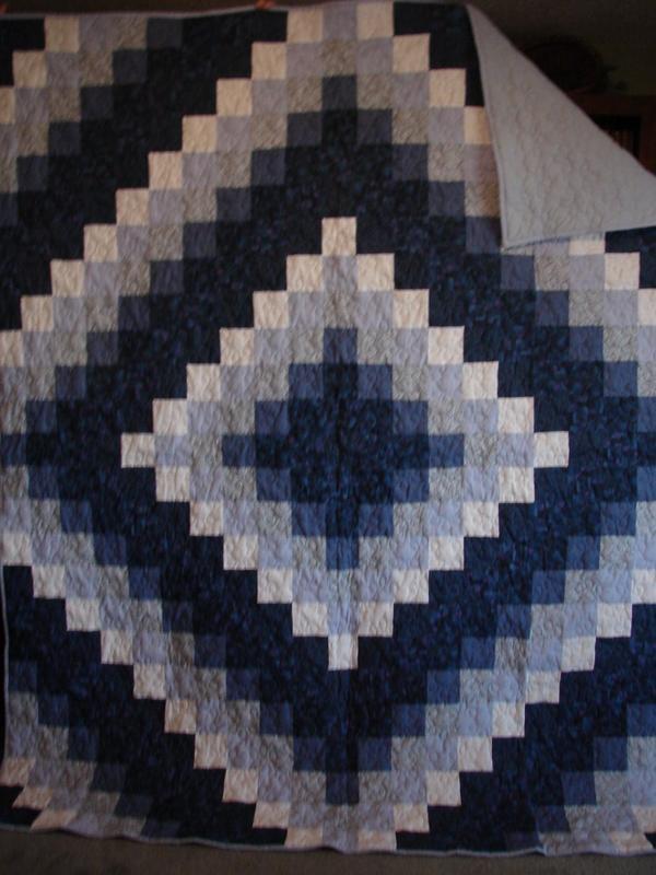 Blue Trip Around the World Quilt