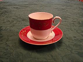 Noritake Ruby Garland cup and saucer