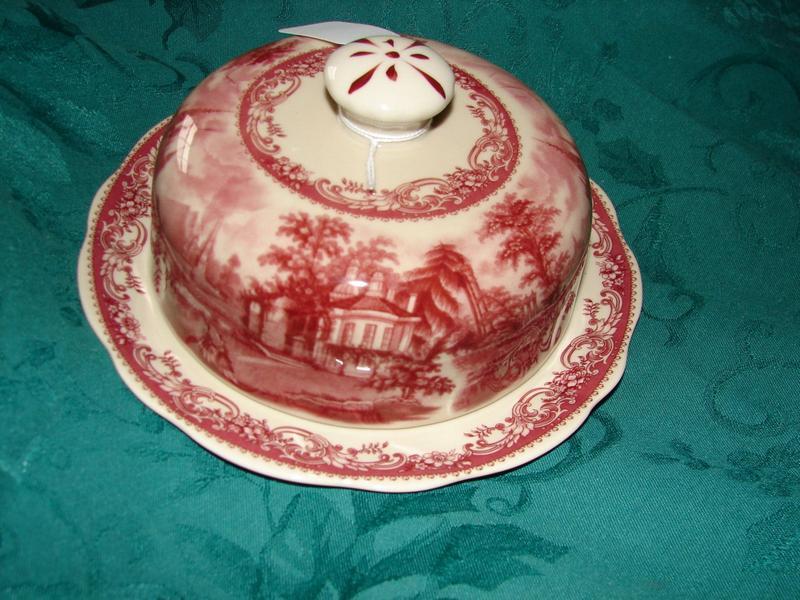 Staffordshire Transfer Butter Dish