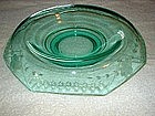 Green Depression glass bowl