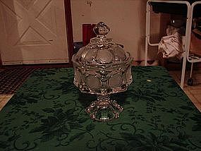 Fostoria clear coin glass wedding compote