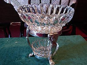 Silver and glass wedding basket