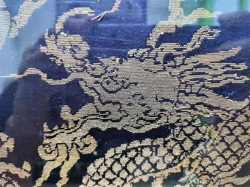 Chinese 19th Century Dragon Brocade Panel