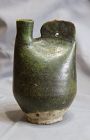 Chinese Liao Dynasty Green Glaze Pottery Flask