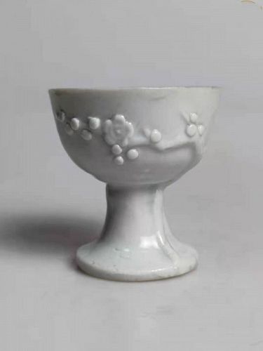 Chinese Qing Dynasty Blanc de Chine Stem Cup