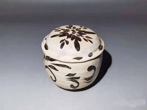 Chinese Jin Dynasty Cizhou Painted bowl with Lid
