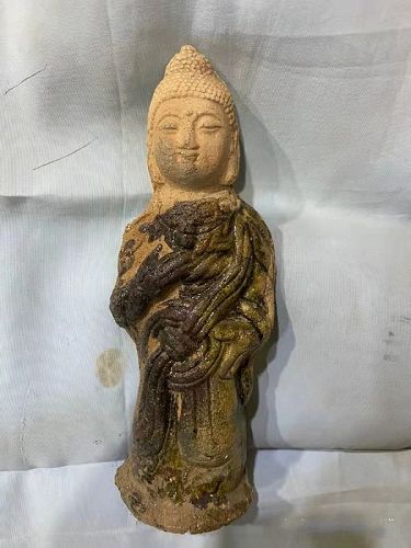 Chinese Liao to Jin Dynasty Green Glaze Buddha