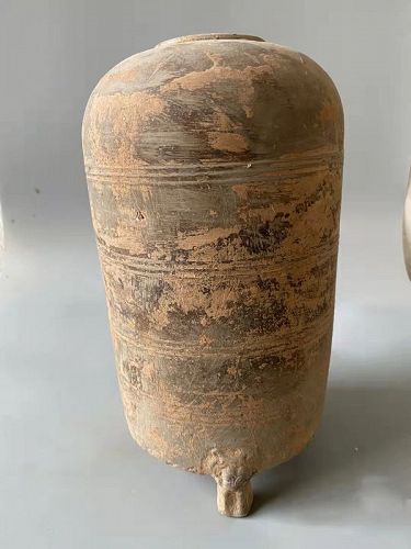 Chinese Han Dynasty Pottery Tripod Granary