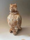Chinese Han Dynasty Pottery Standing Owl Jar