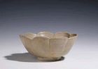 Chinese Five Dynasties Yue Ware Celadon Lobed Bowl