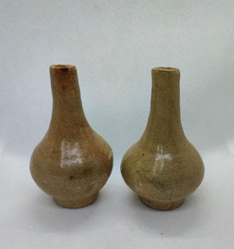 Pair of Tang Dynasty Celadon Glaze Bottles