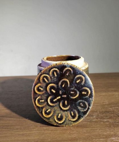 Chinese Qing Dynasty Brown Glaze Lidded Jar