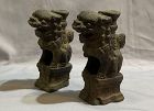 Pair of Chinese Ming Dynasty Pottery Lion Stand