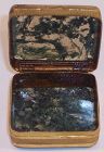 Antique Green Moss Agate Hard Stone Pill Trinket Box Germany
