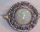 Victorian 14k Australian Opal & Diamond Ring