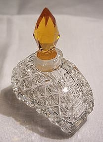 Vintage Mini Czechoslovakian Perfume Bottle Cut Glass