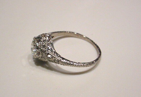 PLATINUM DIAMOND ENGAGEMENT RING 1/2 CARAT CENTER STONE