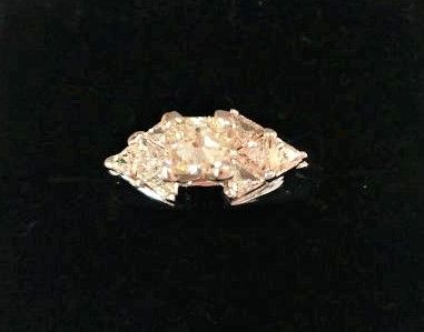 .60 CT PRINCESS CUT DIAMOND wTRIANGLE DIAMONDS ENGAGEMENT RING