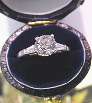 PLATINUM DIAMOND ENGAGEMENT RING .95 CARAT DIAM