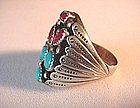 Ster NATV AMERICAN TURQUOISE GENTS RING{R.TOM