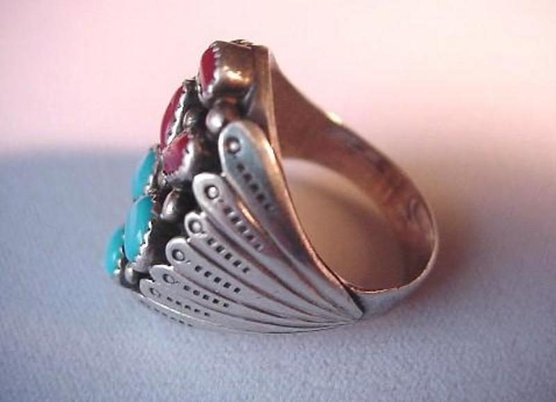 Ster NATV AMERICAN TURQUOISE GENTS RING{R.TOM
