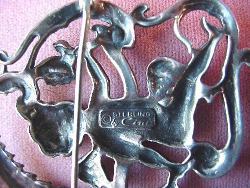 STERLING VIRGO FIGURAL PIN by CINI