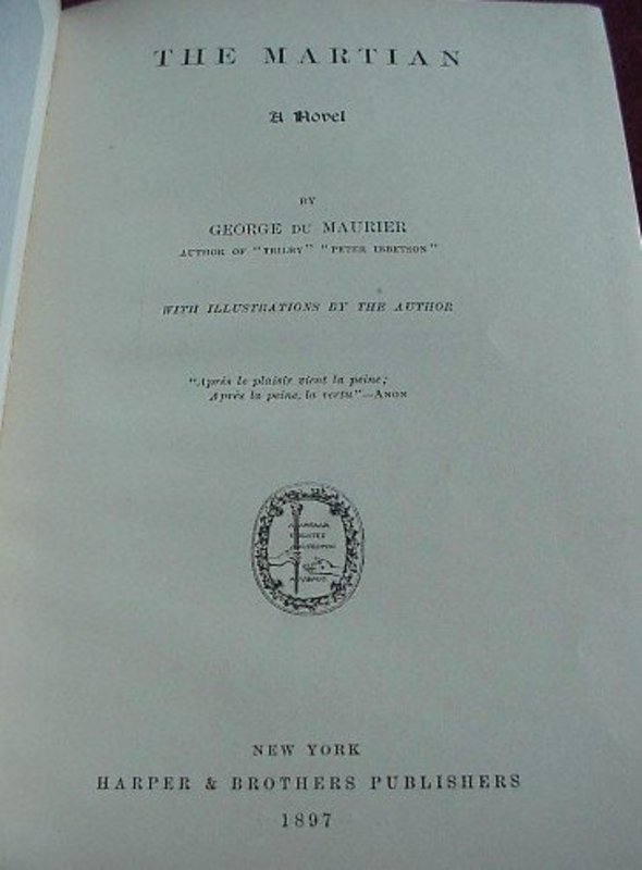 The MARTIAN by G. DU MAURIER { HARPERS 1897
