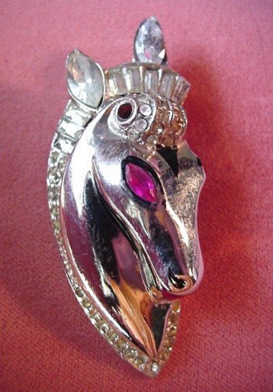 STERLING COROCRAFT HORSEHEAD CLIP {RS wEnamel