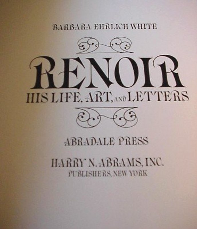 RENOIR LIFE ART &amp; LETTERS { White Abrams '84