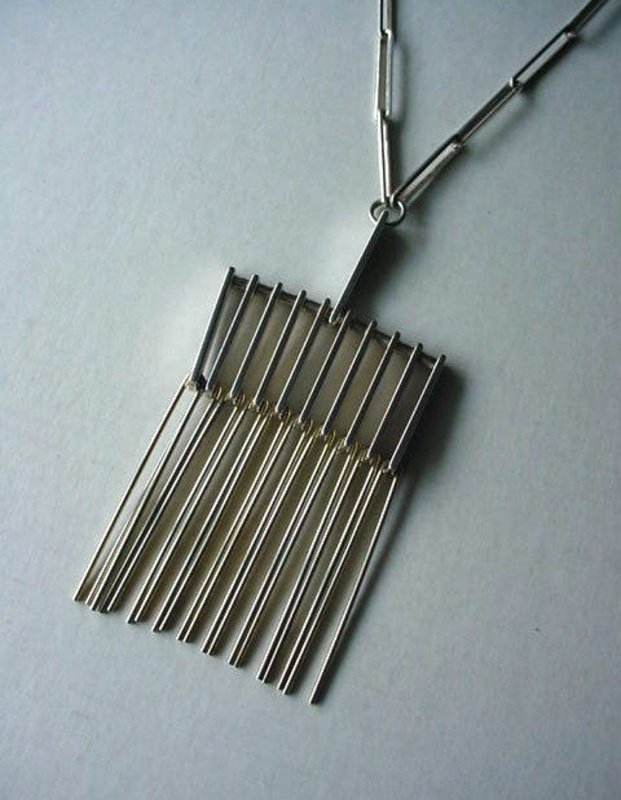 UNUSUAL STERLING NECKLACE BY FROM SMOOTH AS SILK SILVER