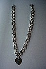 TIFFANY & COMPANY STERLING 16" NECKLACE WITH HEART DROP
