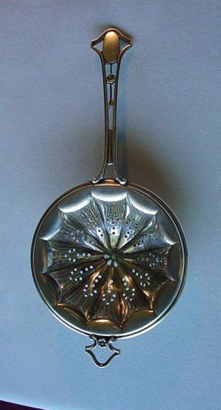 FRANK M. WHITING STERLING TEA STRAINER CA. 1900