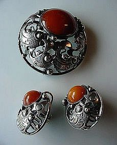 DESIGNER STERLING JEWELRY BY N.E. FROM { 3Pcs. ca.1970