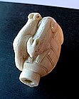 TWO SQUIRRELS CARVED IVORY NETSUKE